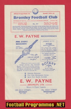 Bromley v Hayes 1954 – Senior Cup