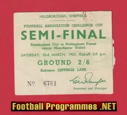Birmingham City v Manchester United 1957 - FA Cup Semi Final