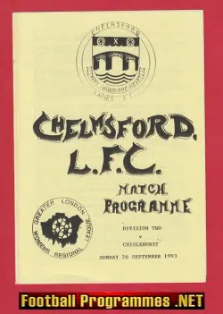 Chelmsford Ladies v Chislehurst 1993 - Womens Football