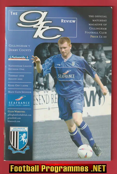 Gillingham v Derby County 2002 - Multi Autographed SIGNED