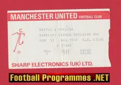 Manchester United v Chelsea 1987 - Man Utd Football Ticket