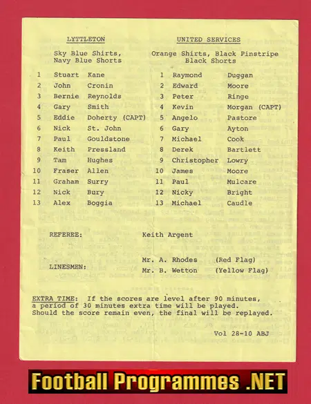 Lyttleton v United Services 1984 Intermediate Cup Final Edmonton