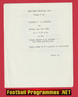 Chinnor v Haddenham 1969 – Ron West Memorial Cup Final Thame