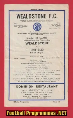 Wealdstone v Enfield 1966 – Middlesex Senior Cup Final