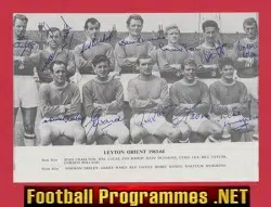 Leyton Orient Football Club Multi Autographed SIGNED 1963 1964