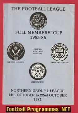 Leeds United v Manchester City 1985 - Full Members Cup Sheffield