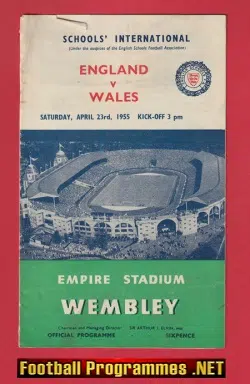 England v Wales 1955 - Schoolboys Plus Match Ticket