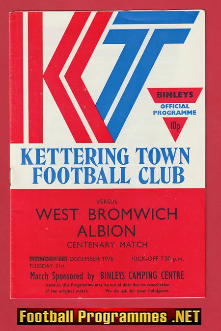 Kettering Town v WBA 1976 – Centenary Match