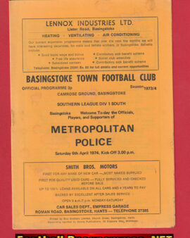 Basingstoke Town v Metropolitan Police 1974 – Met Police