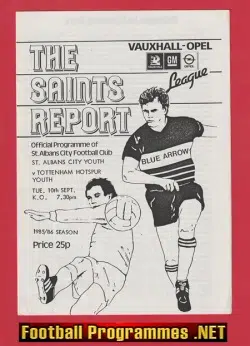 St Albans City v Tottenham 1985 - Youth Team Match