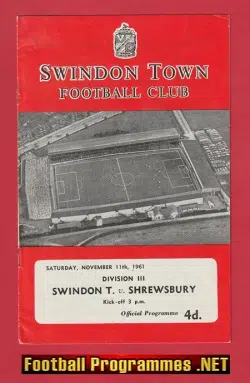 Swindon Town v Shrewsbury Town 1961