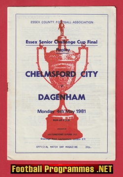 Chelmsford City v Dagenham 1981 – Essex Senior Cup Final