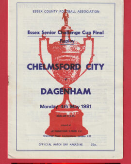 Chelmsford City v Dagenham 1981 – Essex Senior Cup Final