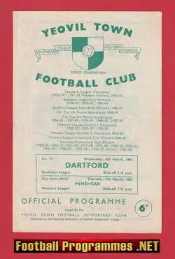 Yeovil Town v Dartford 1963