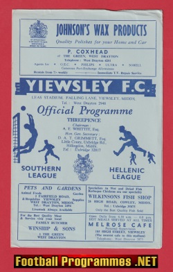 Yiewsley v Hitchin Town 1962 – Centenary Cup Final