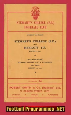 Stewarts College Rugby v Heriots 1955 - Scotland Scottish Rugby