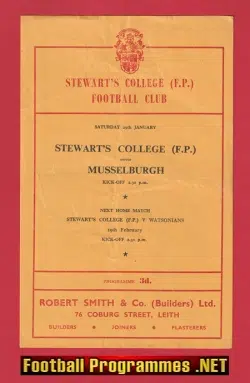 Stewarts College Rugby v Musselburgh 1955 - Scotland Rugby