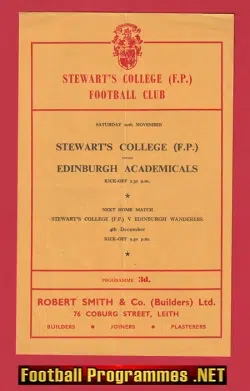 Stewarts College Rugby v Edinburgh Academicals 1955 - Scotland