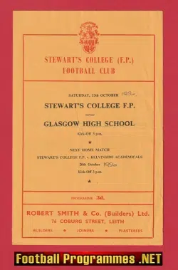 Stewarts College Rugby v Glasgow High School 1956 - Scotland