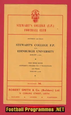 Stewarts College Rugby v Edinburgh University 1956 - Scotland