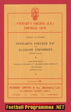 Stewarts College Rugby v Glasgow University 1955 - Scotland