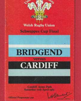 Bridgend Rugby v Cardiff 1981 – Welsh Rugby Cup Final