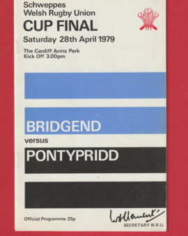 Bridgend Rugby v Pontypridd 1979 – Welsh Rugby Cup Final