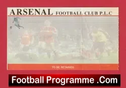 Arsenal v Chelsea 1998 – Football Ticket