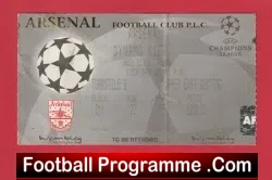 Arsenal v Dynamo Kiev 1998 – Champions League Football Ticket