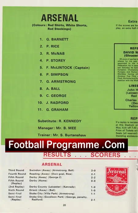 Arsenal v Leeds United 1972 - FA Cup Final Wembley