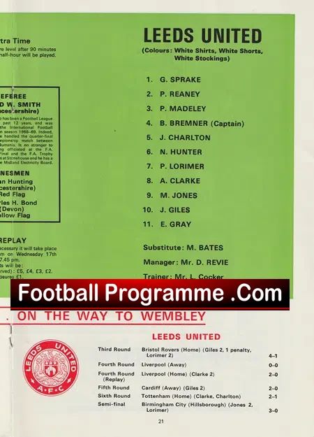 Arsenal v Leeds United 1972 - FA Cup Final Wembley