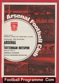 Arsenal v Tottenham 1968 – League Cup Semi Final