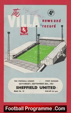 Aston Villa v Sheffield United 1963 – Multi Augographed SIGNED