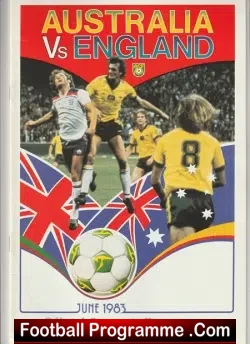 Australia v England 1983 - Official Souvenir - football programme