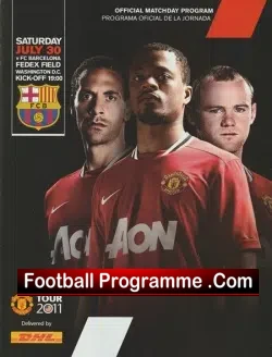 Barcelona v Manchester United 2011 - USA America Tour Washington - football programme