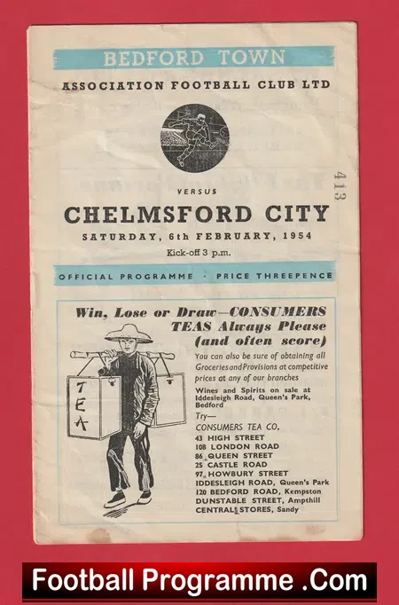 Bedford Town v Chelmsford City 1954 – 1950s