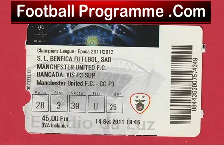 Benfica v Manchester United 2011 – Football Ticket Portugal