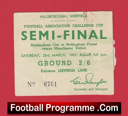 Birmingham City v Manchester United 1957 – FA Cup Semi Final