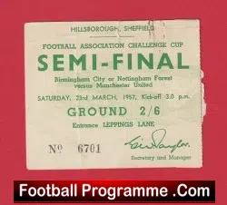 Birmingham City v Manchester United 1957 – FA Cup Semi Final