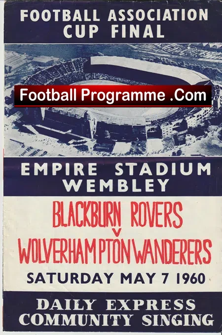 Blackburn Rovers v Wolves 1960 – FA Cup Final Song Sheet FAC