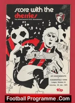 Bournemouth v Huddersfield Town 1975 - football programme