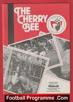 Bournemouth v Walsall 1979 - football programme