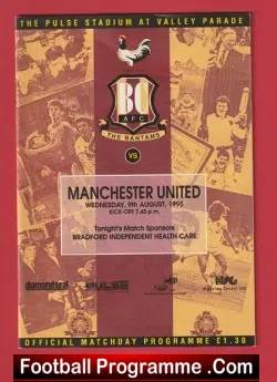 Bradford City v Manchester United 1995 - Official Programme - football programme