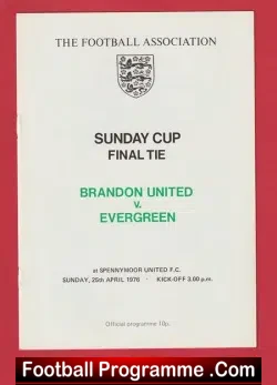 Brandon United v Evergreen 1976 – Sunday Cup Final at Spennymoor