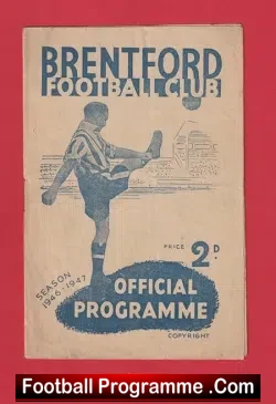 Brentford v Blackburn Rovers 1947 – 1940’s Programme