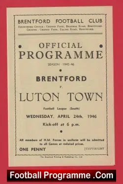 Brentford v Luton Town 1946 - 1940's