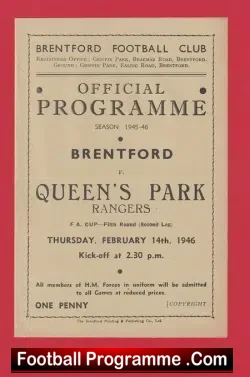 Manchester City v Bury 1944 – War Time Football Programme