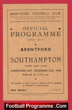 Brentford v Southampton 1945 - 1940's