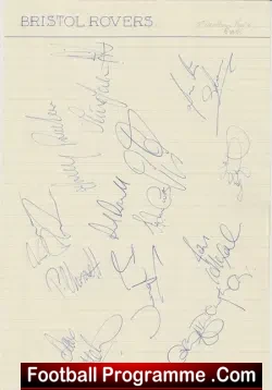 Bristol Rovers Football Club 1991 1992 Multi Autographed SIGNED - football programme
