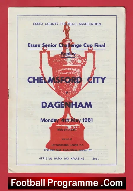 Chelmsford City v Dagenham 1981 – Essex Senior Cup Final